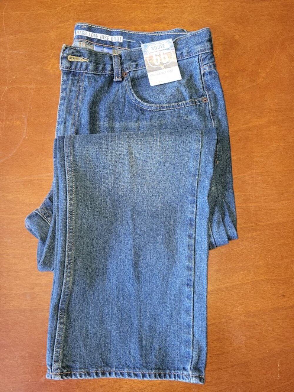 Route 66 Low Rise Bootcut Jeans 38x29 Medium Wash Denim Classic Fit